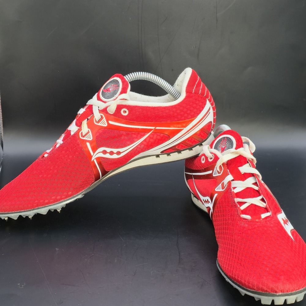 Saucony Unisex Red Velocity‎ 5 Spikes 201881 Track Running Run Shoes Size 10 - Picture 5 of 8